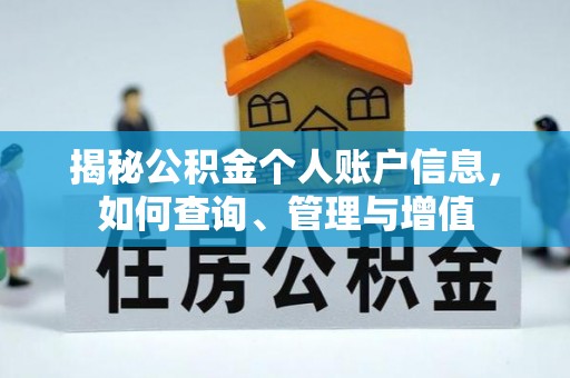 狮潭揭秘公积金个人账户信息，如何查询、管理与增值