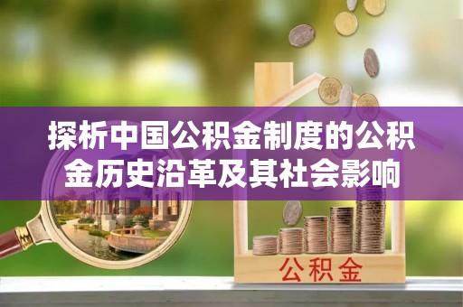 狮潭探析中国公积金制度的公积金历史沿革及其社会影响