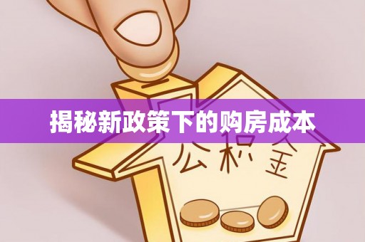 狮潭揭秘新政策下的购房成本
