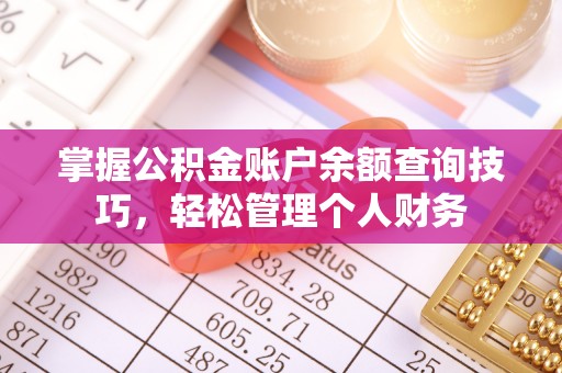 狮潭掌握公积金账户余额查询技巧，轻松管理个人财务