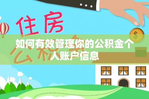狮潭如何有效管理你的公积金个人账户信息