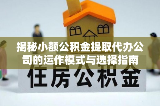 狮潭揭秘小额公积金提取代办公司的运作模式与选择指南